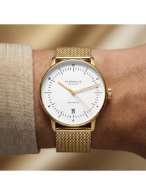 NAOS Automatik Edition Heritage weiß Band Milanaise