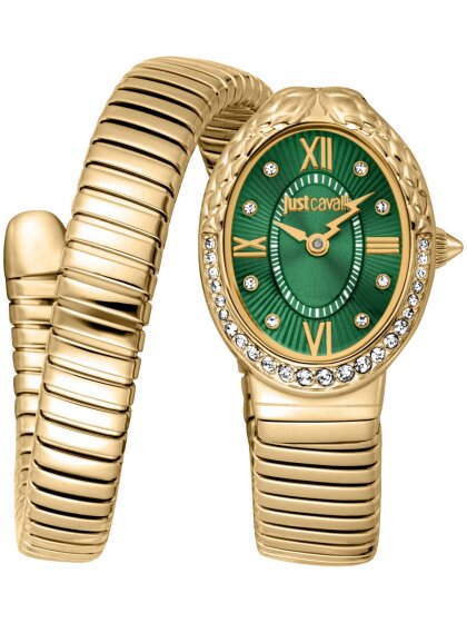 Signature Snake, Fiore, Gold Color, Dark Green