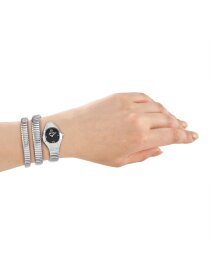 Signature Snake, Lunara, Silver Color, Black