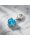 Charm Silber Herz Shiny mit Zirkonia blau