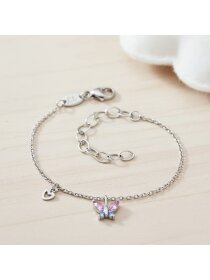Mädchen Armband Edelstahl Schmetterling mit Zirkonia