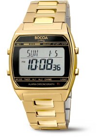Digitaluhr Titan goldf. schwarz