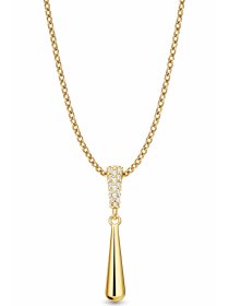 Halskette Arctic Pavé Tropfen goldf.
