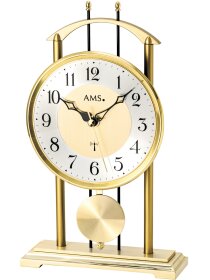 Tischuhr Funk Metall goldf.