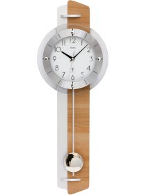 Funkwanduhr PendeluhrKernbuche/Aluminium-Applikationen...