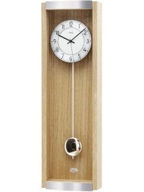 Funkwanduhr Pendeluhr Holzgehäuse Eiche Massivholz,...