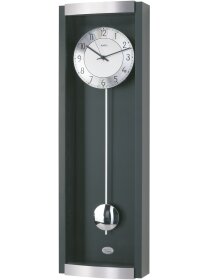 Funkwanduhr Pendeluhr Holzgehäuse schwarzlackiert...