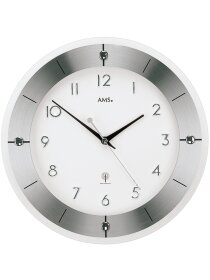 Funkwanduhr modern aus Metall und Glas