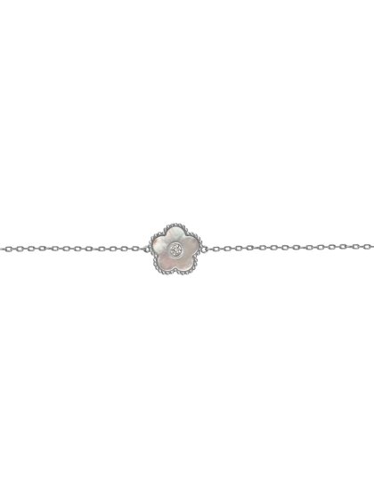 Armband Blume Sterlingsilber mit Perlmutt/Zirkonia