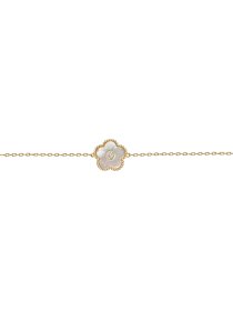 Armband Blume Sterlingsilber vergoldet mit Perlmutt/Zirkon