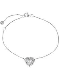 Armband Herz Sterlingsilber mit Zirkonia Solitär