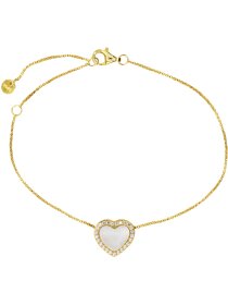 Armband Herz Sterlingsilber vergoldet mit Perlmutt/Zirkonia