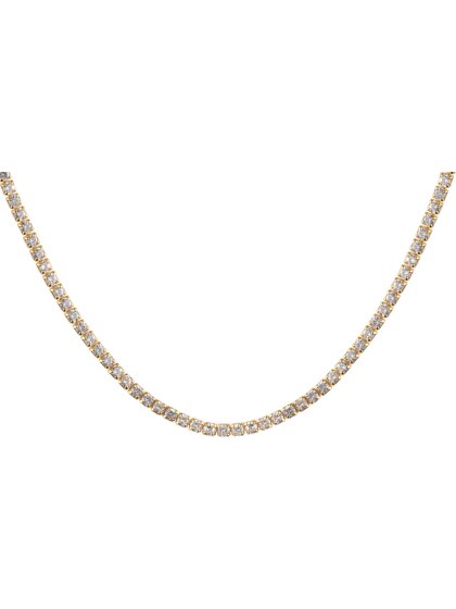 Tennis Kette Sterlingsilber vergoldet mit Zirkonia