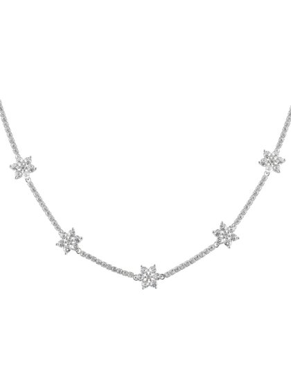 Kette Blumen Sterlingsilber mit Zirkonia