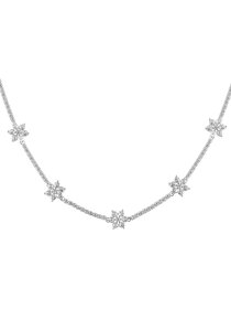 Kette Blumen Sterlingsilber mit Zirkonia