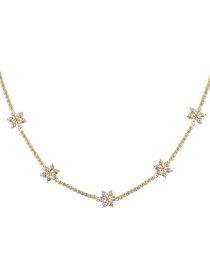 Kette Blumen Sterlingsilber vergoldet mit Zirkonia