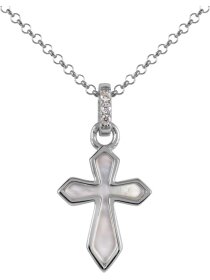 Kette Schwert-Kreuz Sterlingsilber mit Perlmutt/Zirkonia