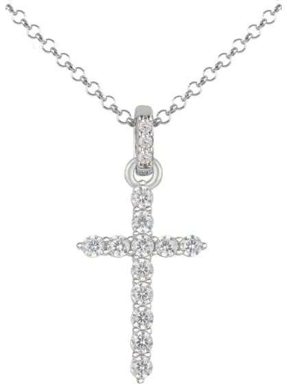 Kette Kreuz Sterlingsilber mit Zirkonia