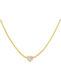 Kette Herz Sterlingsilber mit Zirkonia Kugelkette vergoldet