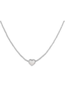 Kette Kugel Herz Sterlingsilber mit Perlmutt und Zirkonia