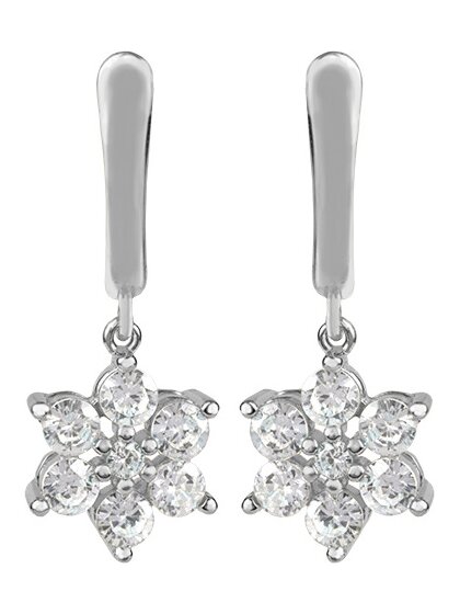 Ohrhänger Blume Sterlingsilber mit Zirkonia