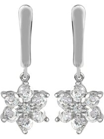 Ohrhänger Blume Sterlingsilber mit Zirkonia
