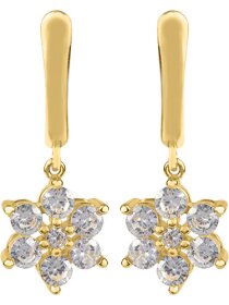 Ohrhänger Blume Sterlingsilber vergoldet mit Zirkonia
