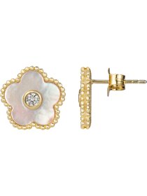 Ohrstecker Blume Sterlingsilber vergoldet mit...