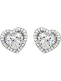 Ohrstecker Herz Solitair Sterlingsilber mit Zirkonia