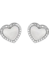 Ohrstecker Herz Sterlingsilber mit Perlmutt und Zirkonia