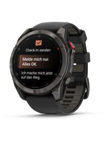 fēnix 8 Pro – 51 mm, AMOLED Sapphire, Schwarz/Titan Carbongrau DLC Titan mit QuickFit®-Silikon-Armband 26 mm