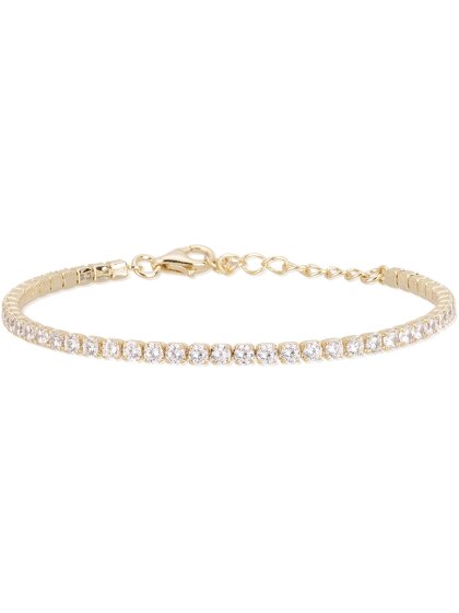 Mini Tennis Armband 925Silber 18 K vergoldet 2,8 mm
