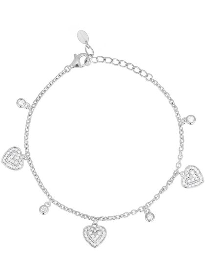 Bon Ton Armkette 925Silber Herzen Zirkonia
