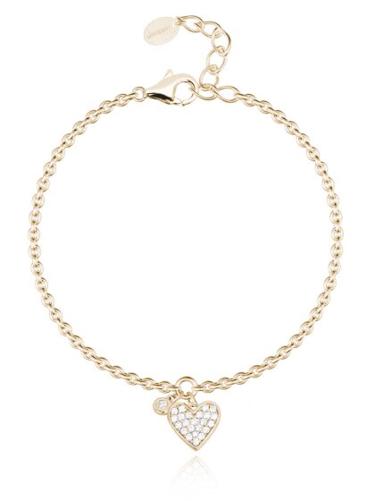One Love 925Silber 18 K vergoldet Herz Zirkonia