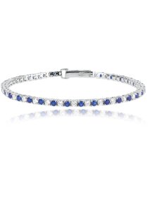 Tennis Club 925Silber synth. Saphire Zirkonia