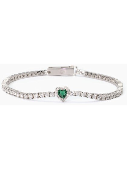Love Affair Tennisarmband 925Silber synth. Smaragd Zirkonia 4mm