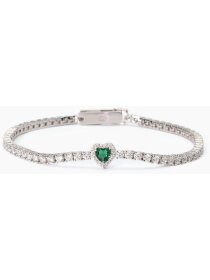 Love Affair Tennisarmband 925Silber synth. Smaragd...