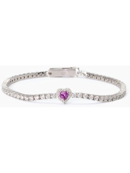 Love Affair Tennisarmband 925Silber synth. Turmalin Zirkonia 4mm