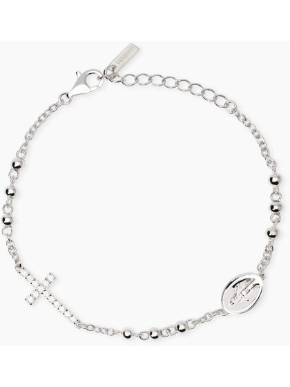 Rosario Armkette 925Silber Kreuz Madonna Zirkonia