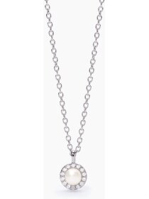 Milanesienne Halskette 925Silber Perle Zirkonia 4,5mm