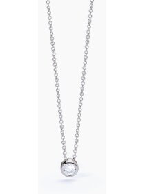 Shiny Halskette 925Silber Zirkonia Zarge 4mm
