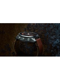 fēnix® 9 Pro – inReach®, 43 mm, AMOLED Sapphire,  Autumn Gold Titan mit Leder-Armband Bone + Silikon-Armband Creme/French Gray