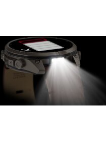 fēnix® 9 Pro – inReach®, 47mm, AMOLED Sapphire,  Titan mit Leder-Armband Walnuss + Silikon-Armband Kieselgrau/Silbergrau