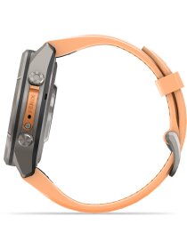 fēnix® 9 Pro – inReach®, 43 mm, AMOLED Sapphire, Titan mit Silikon-Armband Shell Pink/Autumn Orange