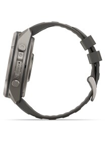 fēnix® 9 Pro – inReach®, Solar, 51 mm Titan mit Silikon-Armband Kieselgrau/Silbergrau
