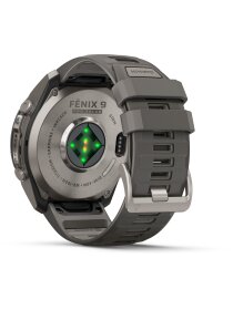 fēnix® 9 Pro – inReach®, Solar, 51 mm Titan mit Silikon-Armband Kieselgrau/Silbergrau