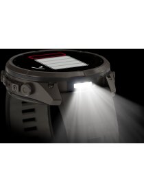 fēnix® 9 Pro – inReach®, Solar, 51 mm Titan mit Silikon-Armband Kieselgrau/Silbergrau