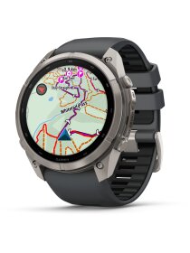 fēnix® 9 Pro – inReach®, 51 mm, AMOLED Sapphire, Titan mit Silikon-Armband Graphit/Schwarz