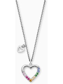 Kette Mädchen Herz Zirkonia Edelstahl multicolor