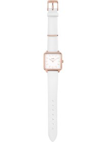 Armbanduhr, rosé/weiß